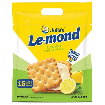 Julie&#39;s Le-mond Lemon Flavoured Cream Puff Sandwich 16 Convi-Pack