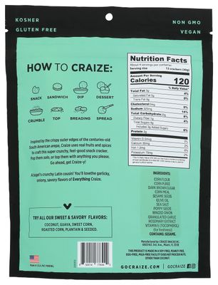 CRAIZE Everything Toasted Corn Crackers, 4 OZ