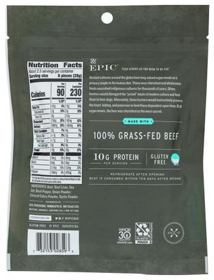 EPIC PROVISIONS Sea Salt Beef &amp; Beef Liver Bites, 2.5 OZ