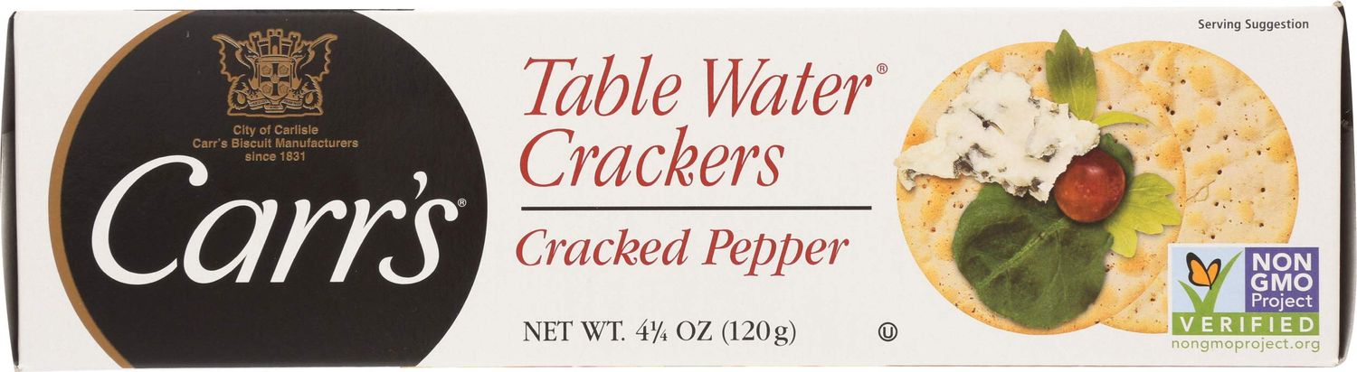 Carr&#39;s Table Water Crackers, Cracked Pepper, 4.25 Oz