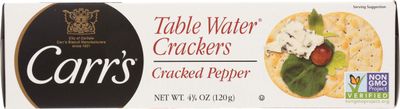 Carr&#39;s Table Water Crackers, Cracked Pepper, 4.25 Oz