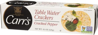 Carr's Table Water Crackers, Cracked Pepper, 4.25 Oz