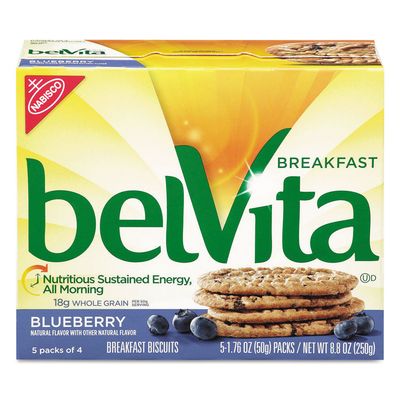 Nabisco 02908 belVita Breakfast Biscuits, Blueberry, 1.76 oz Pack, 64Carton