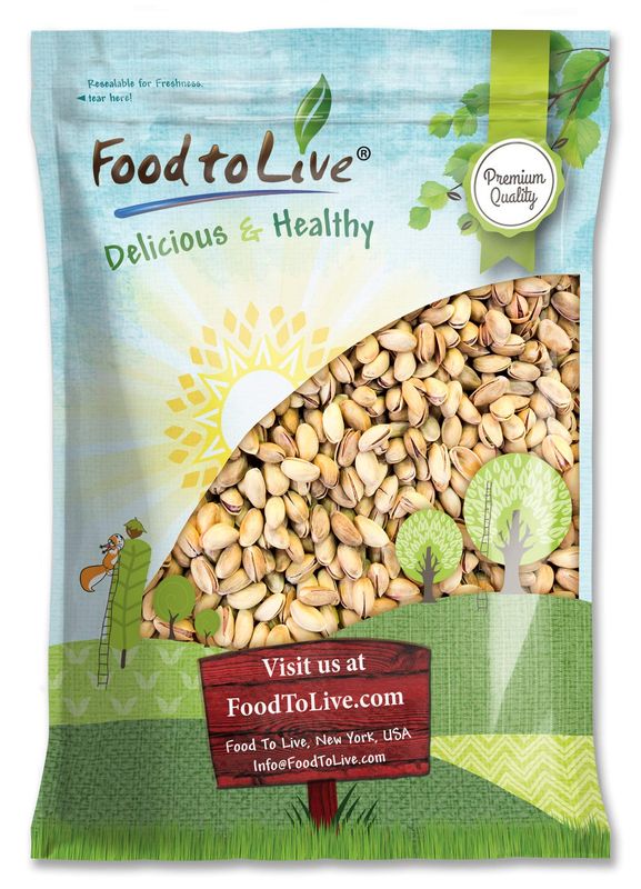 Food to Live Pistachios, Roasted and Salted, 6 Pounds - California Dry Roasted Pistachios with Sea Salt, In Shell, Kosher, Vegan Superfood, Bulk