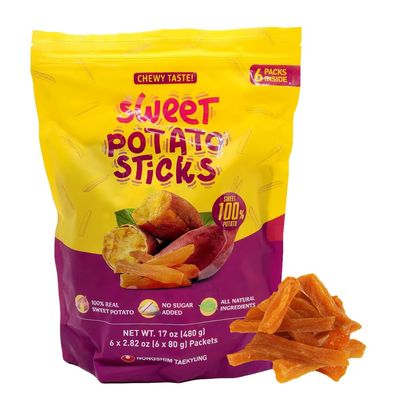 Sweet Potato Sticks 17 oz (480g)  6 x 2.82 oz (6 x 80g) Packets, Chewy Taste, Sweet 100% Potato