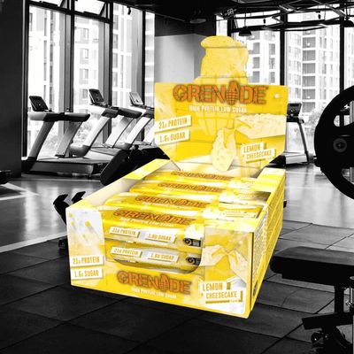 Grenade High Protein and Low Carb Bar, 12 x 60 g - Lemon Cheesecake