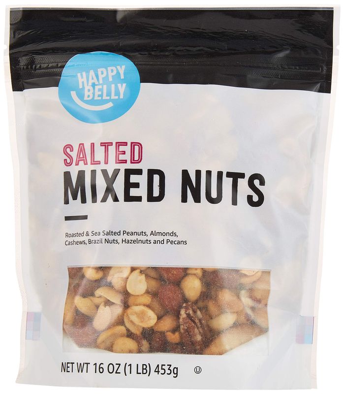 Amazon Brand - Happy Belly Mixed Nuts with Peanuts, Roasted &amp; Sea Salted, 1 pound (Pack of 1)