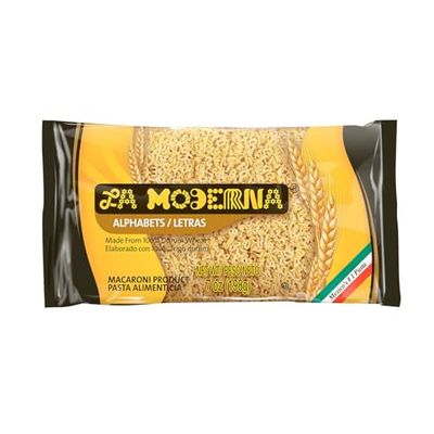 LA MODERNA, Letras, Pasta, Hecha con SÃƒÂ©mola de Trigo Durum, Enriquecida con Vitaminas y Hierro, 7 oz