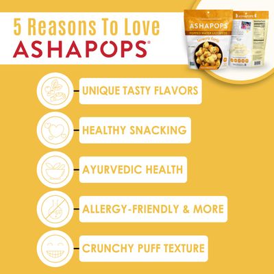 AshaPops Turmeric Garlic Flavored Popped Water Lily Seeds, 1 oz (Pack of 1) - Gluten-Free, Vegan, Paleo, Soy-Free, Non-GMO, Plant-Based Crunchy Snack