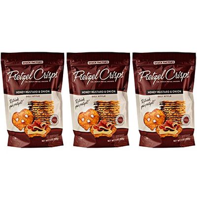 Snack Factory Honey Mustard &amp; Onion Pretzel Crisps 7.2oz (Pack of 3)