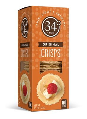 34 Degrees Crisps | Original Crisps | Thin, Light &amp; Crunchy Crisps, 6 Pack (4.5oz each)