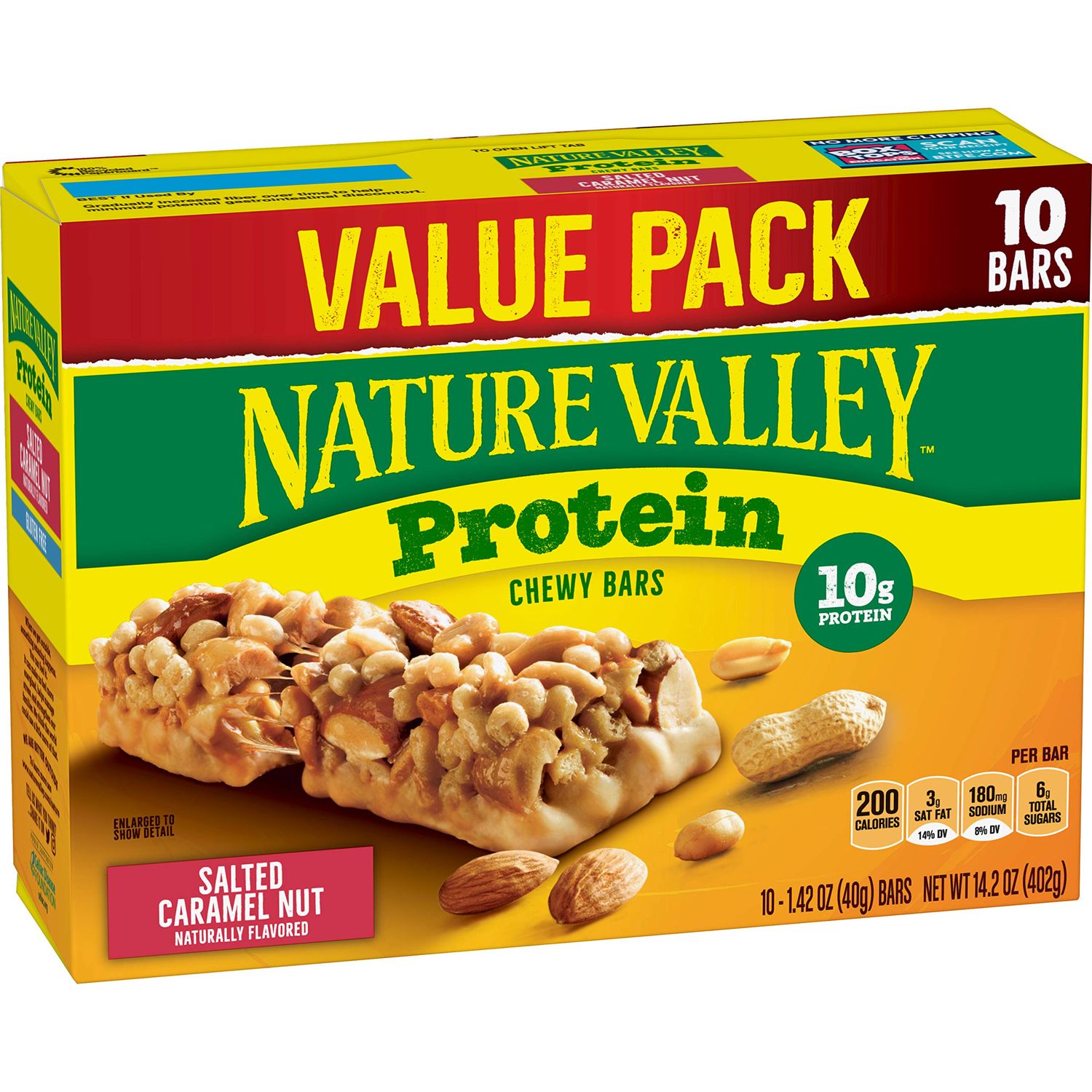 Nature Valley Protein Granola Bars, Salted Caramel Nut, Snack Bars, 10 ct, 14.2 OZ