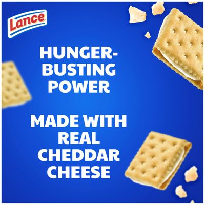 Lance Sandwich Crackers, Captain's Wafers White Cheddar, 10 Individual Packs, 6 Sandwiches Each