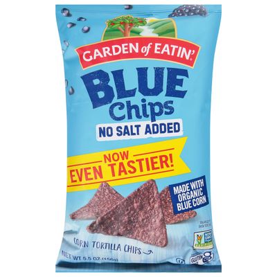 Garden of Eatin&#39; Tortilla Chips, Unsalted, Blue Corn, 5.5oz
