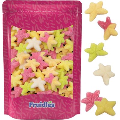 Fruidles Sour Gummy Star Candies - Assorted Colors -The Perfect Treat for Birthdays, Parties, Events, and much more - Sold by the Pound (1 Pound Total of 16 Oz)