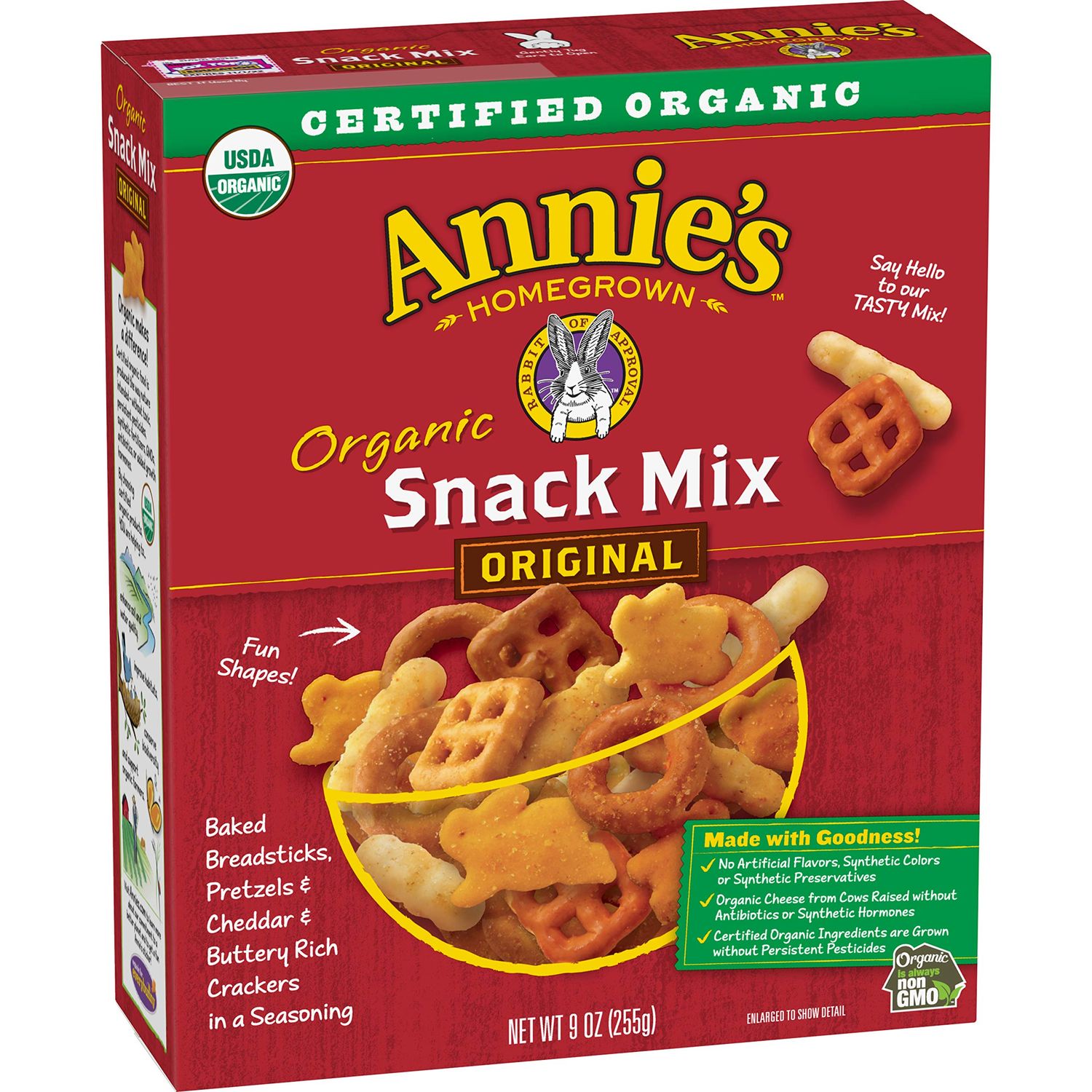 Annie&#39;s Organic Snack Mix, Assorted Crackers and Pretzels, 9oz Box