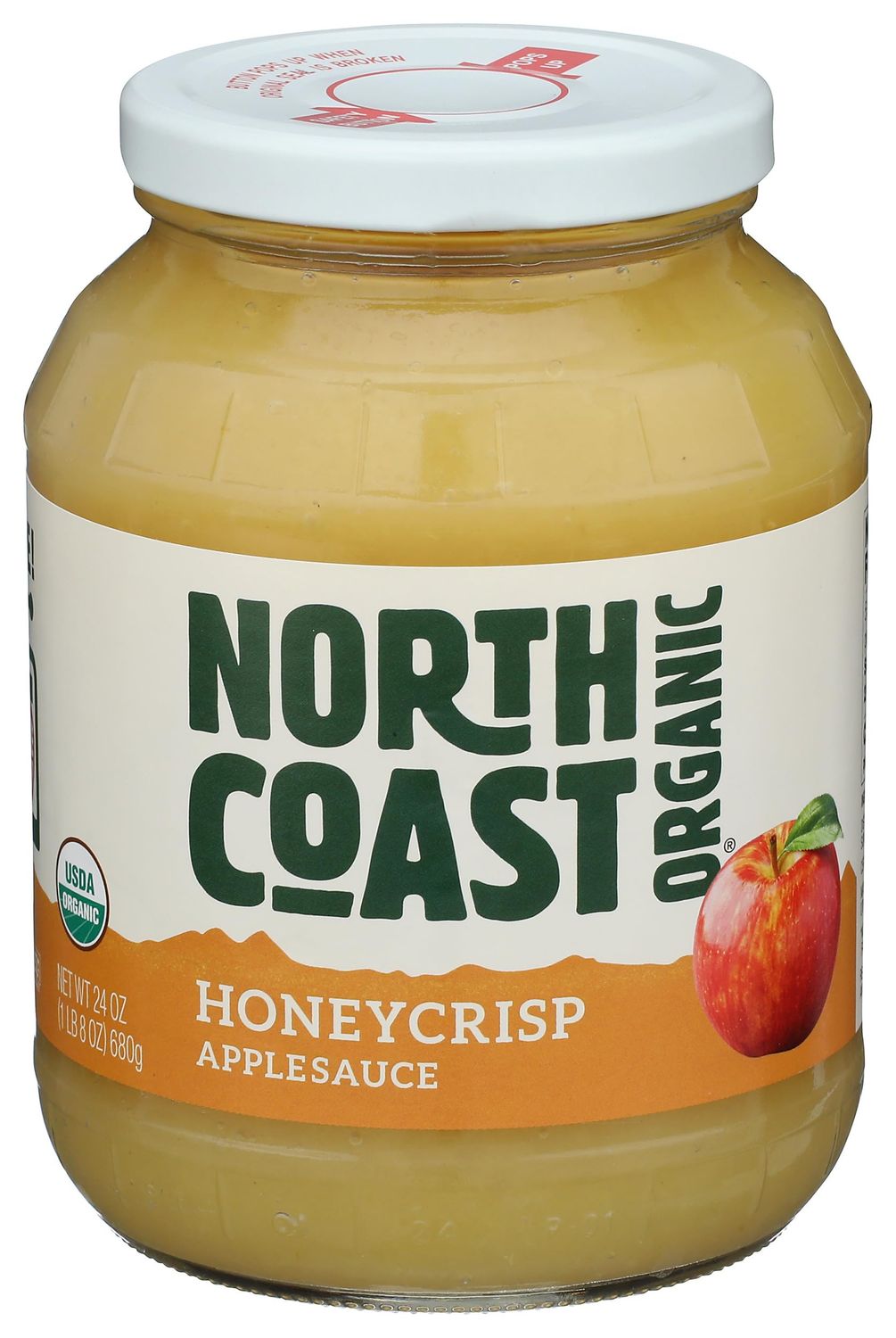 North Coast Organic Honeycrisp Apple Sauce, No Added Preservatives, No Added Sugar, Kosher, USDA Certified Organic, Gluten Free &amp; Non-GMO, 24 Ounce (Pack of 6)