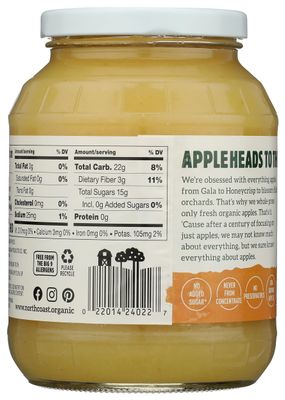 North Coast Organic Honeycrisp Apple Sauce, No Added Preservatives, No Added Sugar, Kosher, USDA Certified Organic, Gluten Free & Non-GMO, 24 Ounce (Pack of 6)