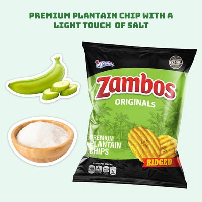 Zambos Plantain Chips Original, Ridged (Pack of 1)