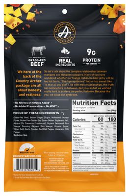 Country Archer Mango Habanero Beef Jerky, 2.5 Oz