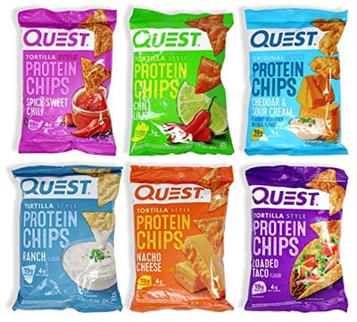 Niro Assortment | Quest Tortilla Style Protein Chips - 6 Flavors of Chedda &amp; Sour Cream, Spicy Sweet Chili, Ranch, Loaded Taco, Chili lime, and Nacho Cheese | 6 pack