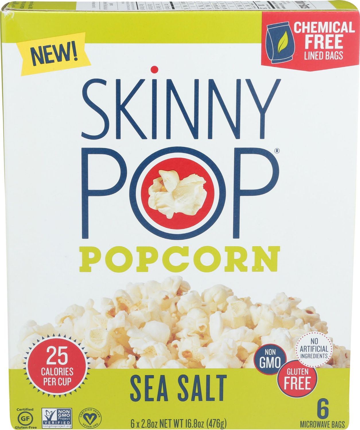 SKINNY POP Sea Salt Microwave Popcorn, 16.8 OZ