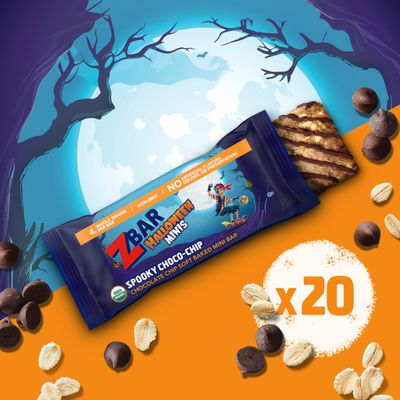 Zbar Halloween Minis Spooky Choco-Chip Organic Snack Bars, 20 Mini Bars