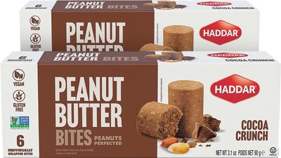 Haddar Cocoa Crunch Peanut Butter Bites, (2 Pack - 12 Bites) | Gluten Free PB Bites | Individually Wrapped | Plant Based Protein Snack | No Artificial Ingredients