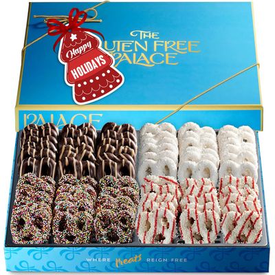 Gluten Free Chocolate Covered Pretzels Gift Basket - Chocolate Pretzels Snack Gift - for Holiday, Birthday, Gift (4 Flavor) by Gluten Free Palace