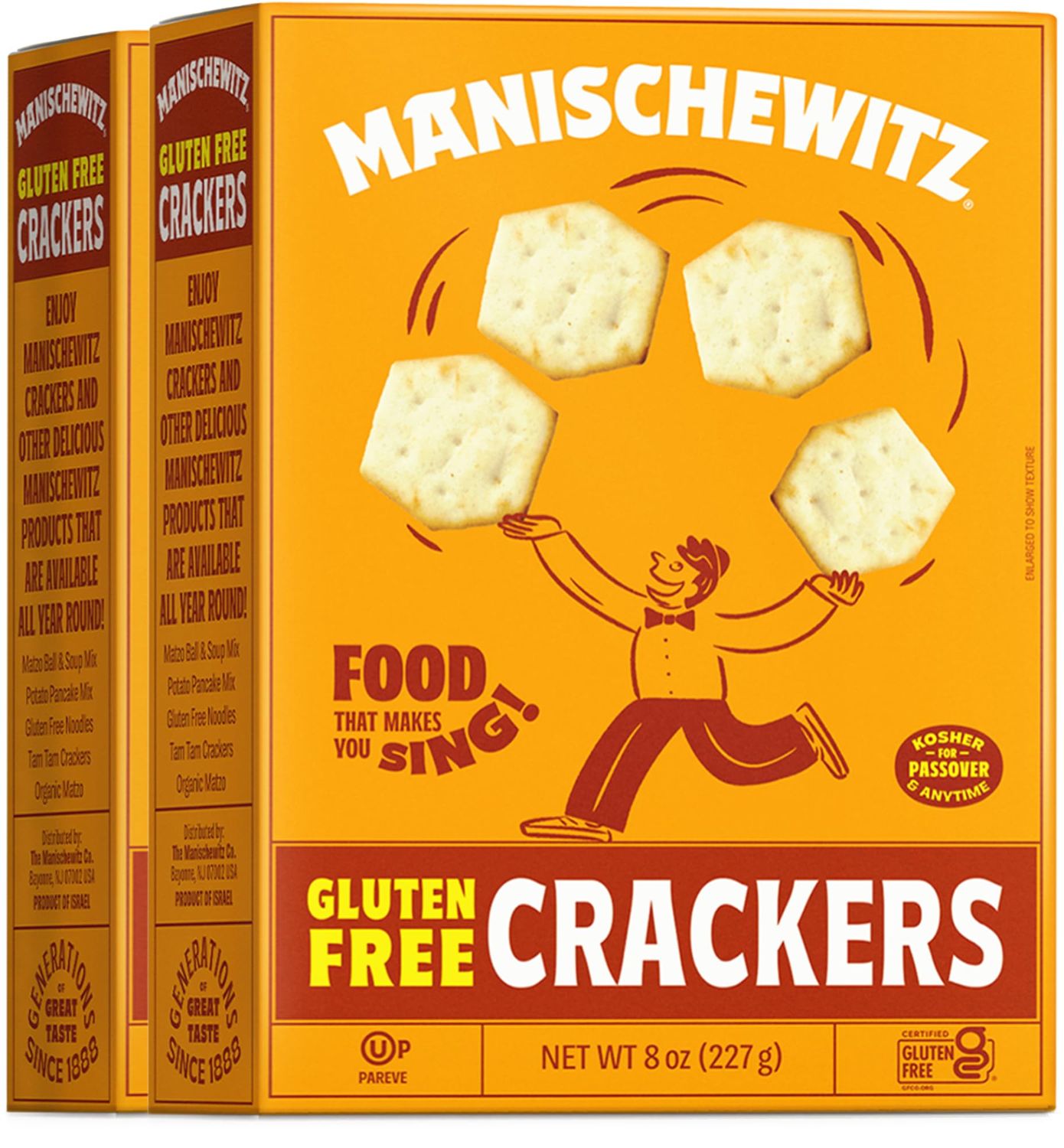 Manischewitz Gluten Free Original Crackers 8oz (2 Pack) | Grain Free, Fluffy &amp; Airy, Baked to Perfection, Kosher for Passover