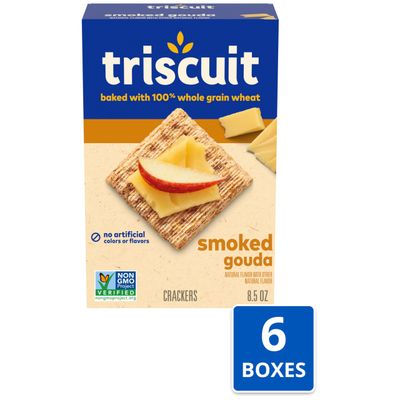 Triscuit Smoked Gouda Whole Grain Wheat Crackers, 6 - 8.5 oz Boxes