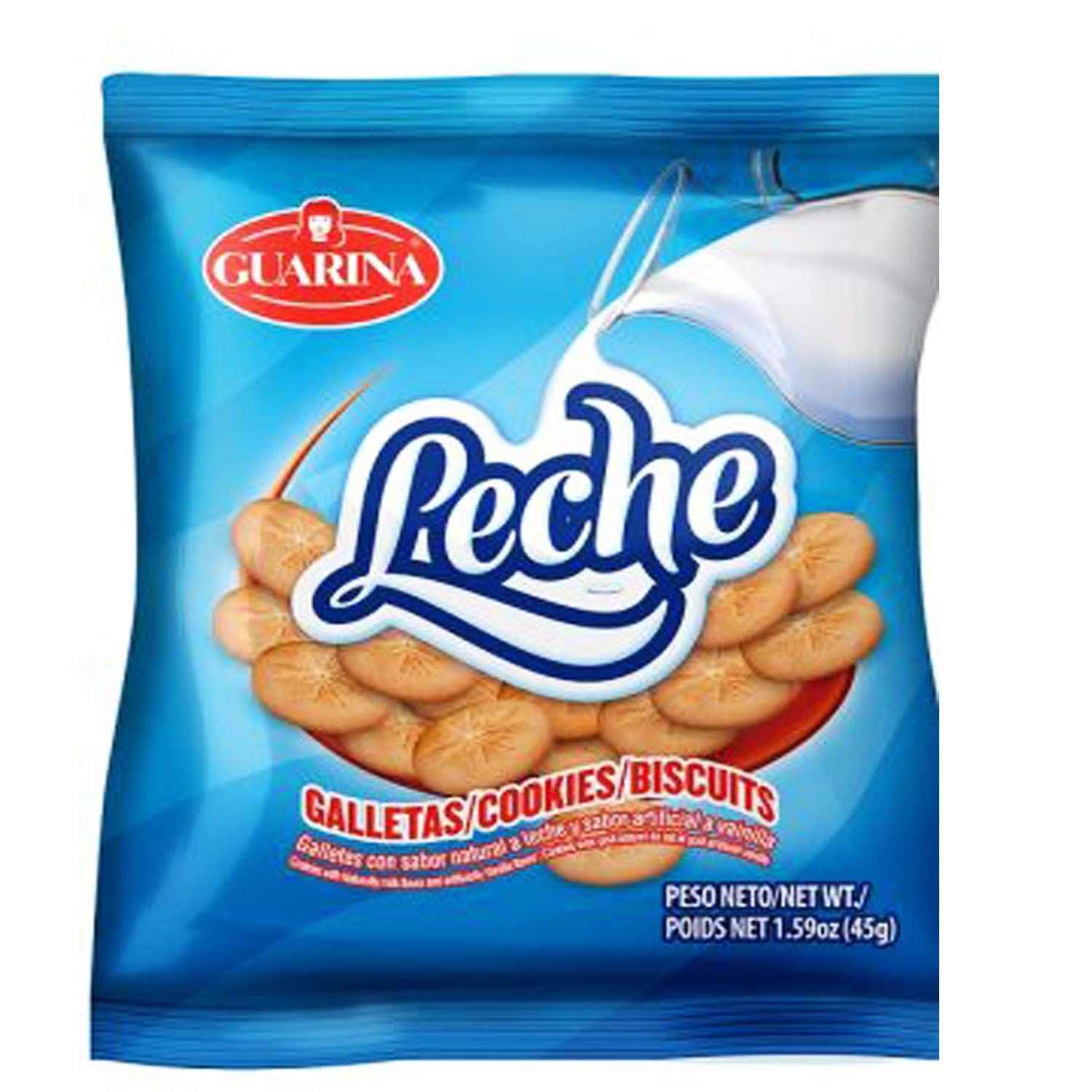 4 Set- Guarina Galletas Dulces Ideal con Leche (Sweet Crackers) Contains: Wheat, Milk and Soy 45g, 1.4 Ounce