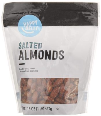 Amazon Brand - Happy Belly California Almond, Roasted &amp; Sea Salted, 16 oz (Pack of 1)