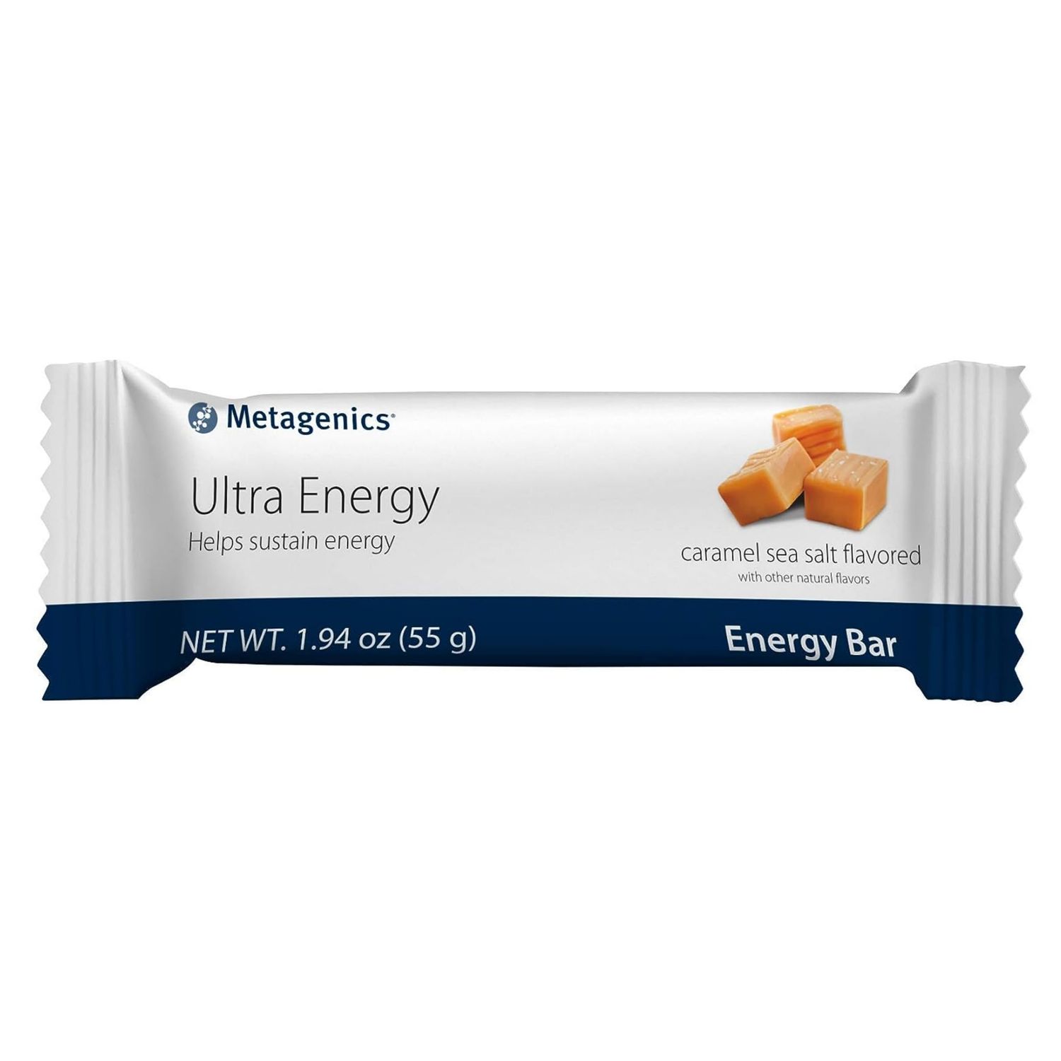 Metagenics Ultra Energy Bars - High Protein Bar - With Iron, Fiber from Inulin, Potassium &amp; Calcium - Helps Sustain Energy - Caramel Sea Salt - 12 Bars