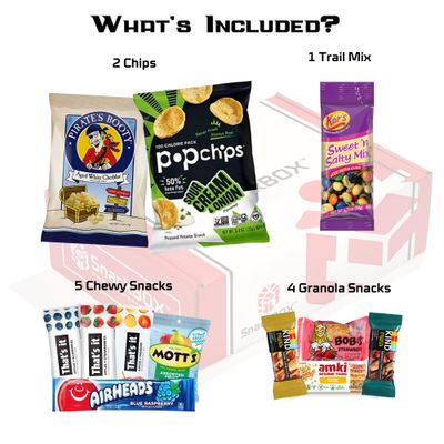 SnackBOX Healthy Gluten Free Care Package Variety Pack (12 Count) | Employee Appreciation, Gift for Kids, Teens, Final Exams, Graduation, Mothers Day, Birthday, Treats, Cookies, Chips, Travel Snacks