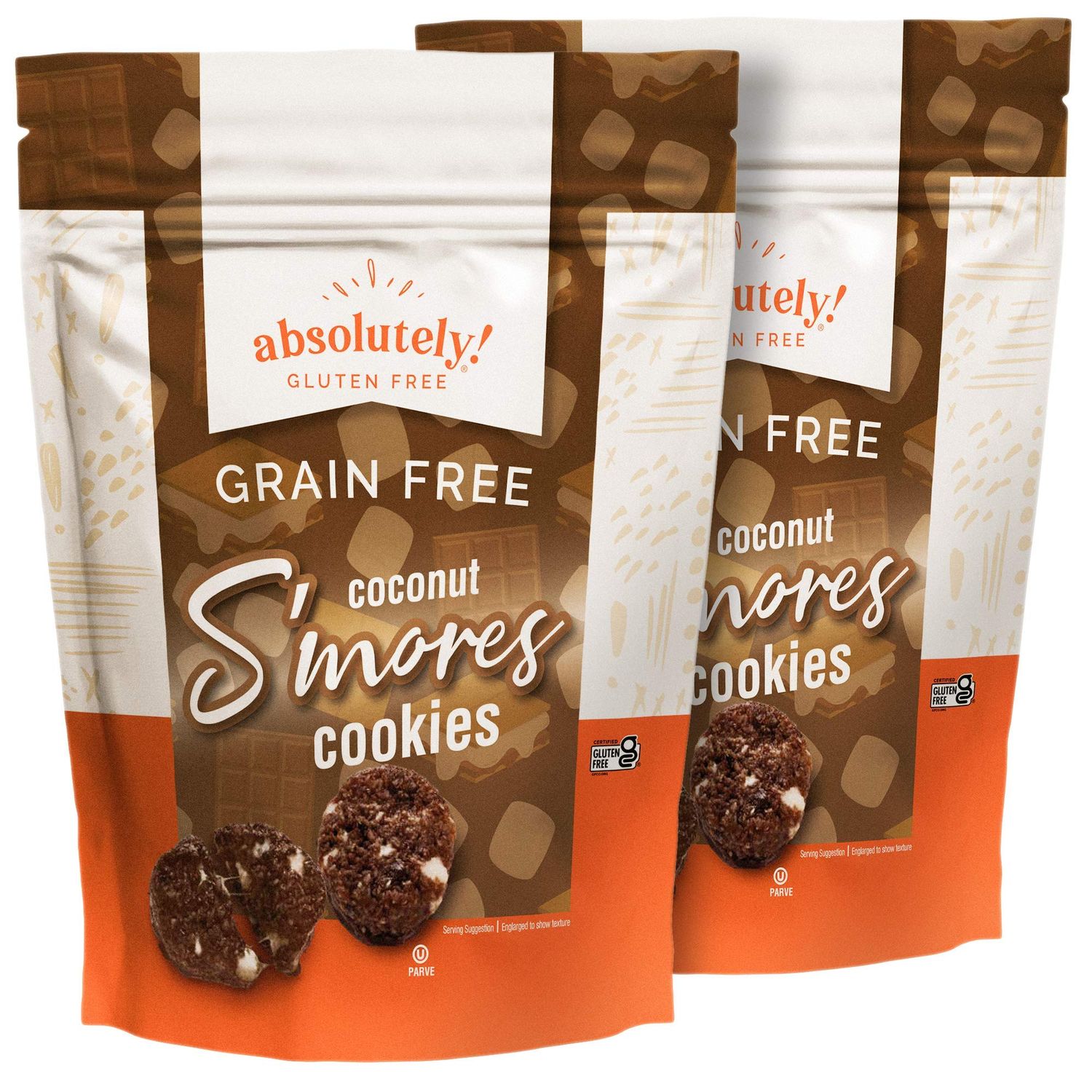 Absolutely Gluten Free Coconut S&#39;mores Cookies With a Touch of Himalayan Pink Salt, 5oz (2 Pack), Grain Free, Dairy Free, Sulfite Free, Vegan Friendly, Individually Wrapped