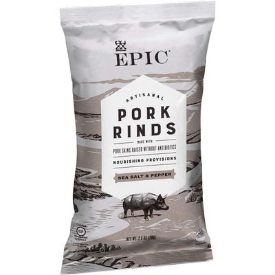 EPIC Sea Salt &amp; Pepper Pork Rinds, Keto Friendly, Paleo Friendly, 2.5 oz