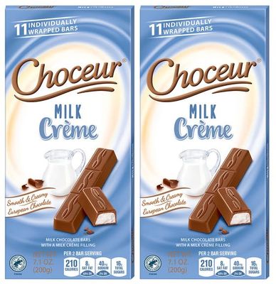 Milk Chocolate Creme Filled Bars 7.05 oz, Gift Snacking Snack Treat Dessert Food - 2 Pack by Choceur