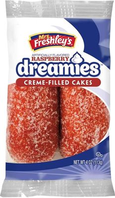 Mrs. Freshley&#39;s Cream Filled Raspberry Dreamies 2-Pack | 8 Count (16 Pieces)