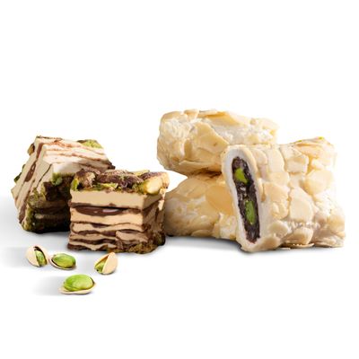 Eastanbul Turkish Delight 8.8oz, Gourmet Premium Turkish Delights Assorted wSliced Almonds Coated &amp; Chocolate Filled Lokum Pouches, Baklava Style Turkish Delight Pistachios, Mother&#39;s Day Gift