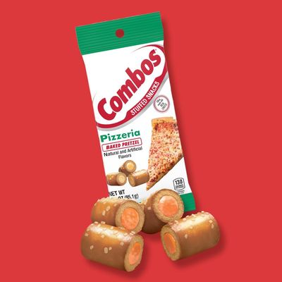 COMBOS Stuffed Snacks Pizzeria Baked Pretzel Snacks, 3.0 oz Bag (Pack of 12)