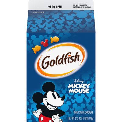Goldfish Disney Mickey Mouse Cheddar Crackers, Snack Crackers, 27.3 oz carton (Pack of 6)