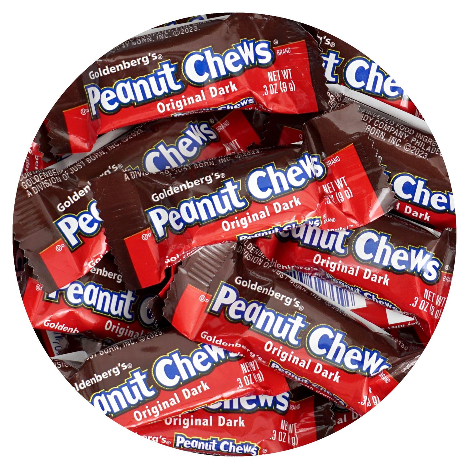 Peanut Chews Original Dark, 2 Pound Bulk Bag, Individually Wrapped Chocolate Candy