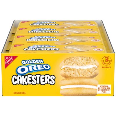 OREO Golden Cakesters Soft Snack Cakes, 8-3.03 oz Snack Packs