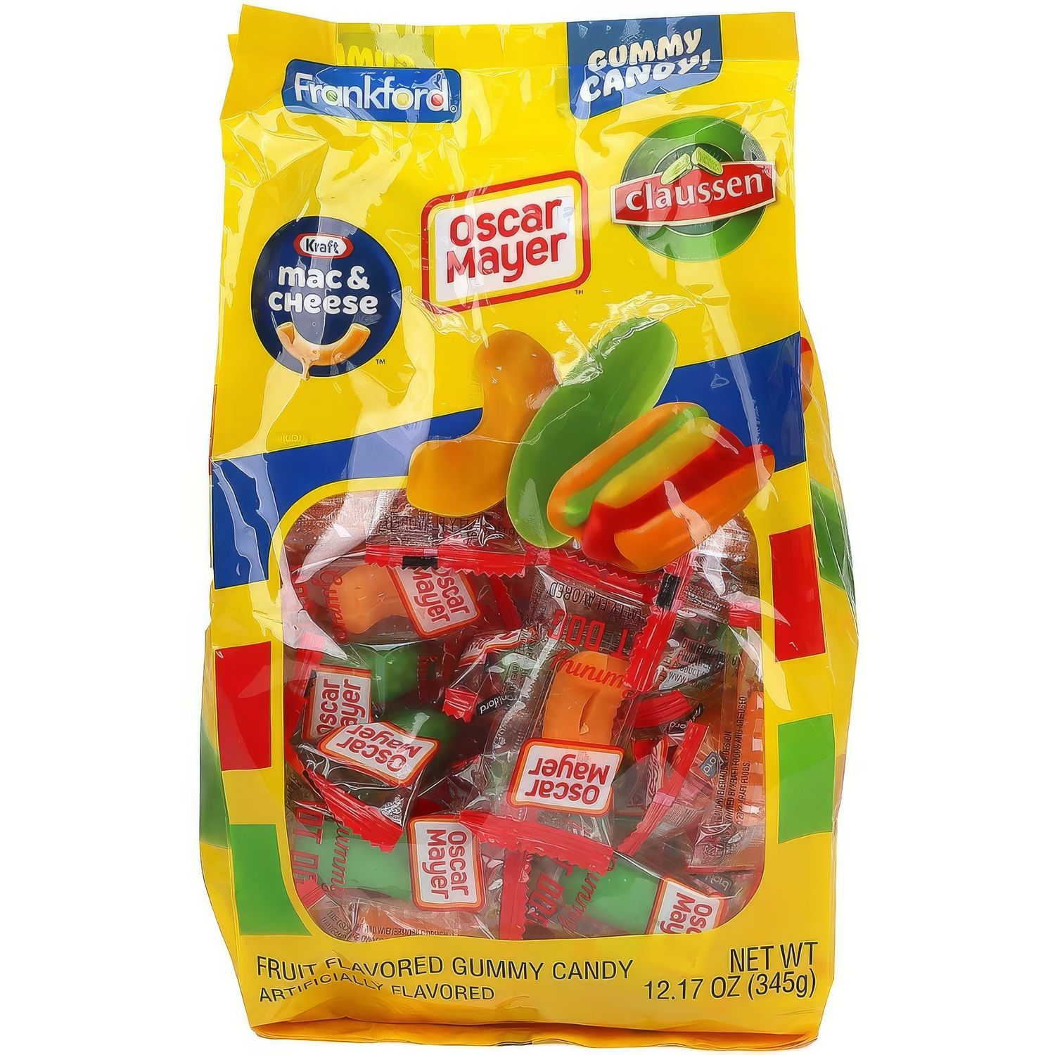 Halloween Gummy Food, Mac and Cheese, Pickle, and Hot Dog Shaped Gummies, Funny Candy Gifts,12.17 Ounces, 40 Pieces