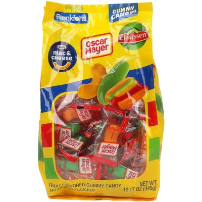 Halloween Gummy Food, Mac and Cheese, Pickle, and Hot Dog Shaped Gummies, Funny Candy Gifts,12.17 Ounces, 40 Pieces