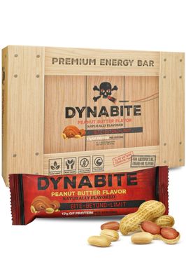 DYNABITE Premium Energy Bars (10 Count, Peanut Butter) | Low Carb Protein Bars wPlant-based Ingredients | Gluten-Free Meal Replacement Bar | Zero Sugar Protein Bars | High Protein Snacks Meal Bars