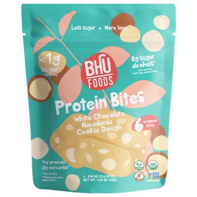 Bhu Foods Keto Bites - White Chocolate Macadamia Cookie Dough | Organic Keto Snacks for Adults &amp; Kids | Gluten Free, Vegan, Low Carb, Low Sugar | Individually Wrapped Protein Bites (1 Pack)