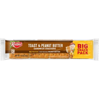 Keebler Toast &amp; Peanut Butter Sandwich Crackers Snack Pack, 1.8 Oz (12-pack)