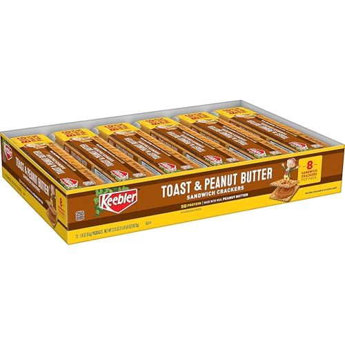 Keebler Toast &amp; Peanut Butter Sandwich Crackers Snack Pack, 1.8 Oz (12-pack)